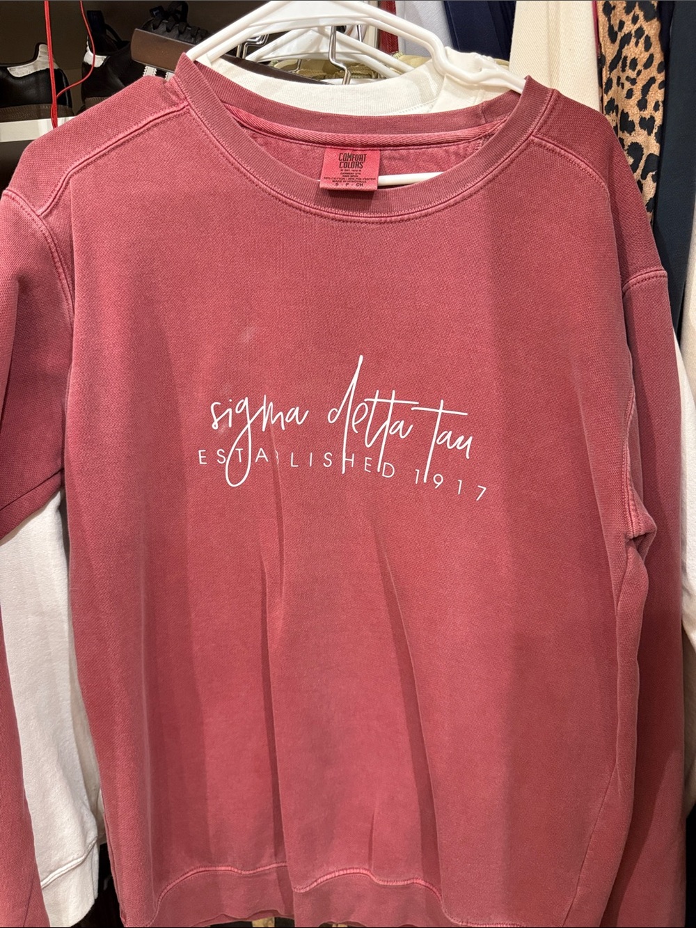 Comfort Colors Rose-Mauve Sigma Delta Tau Crewneck